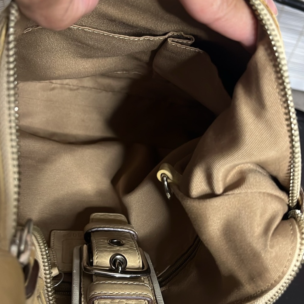 Coach Hampton cream pebble leather shoulder bag Y2K - Picture 12 of 13